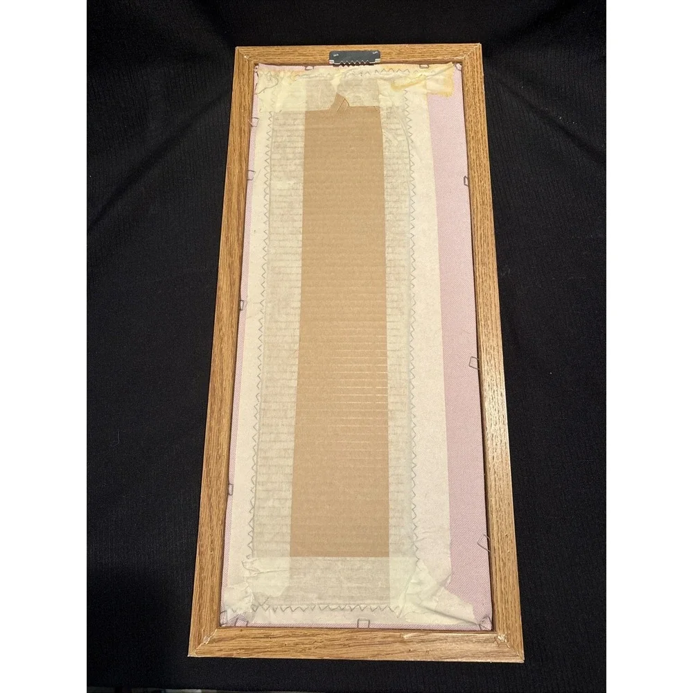 Vintage 2002 Framed Cross-Stitch Musical Angels Needlepoint 21.75x9.75 Inches